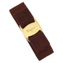 Salvatore Ferragamo Valletta Hair clip metal Brown Gold Auth BA13852V-1