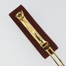 Salvatore Ferragamo Valletta Hair clip metal Brown Gold Auth BA13852V-11