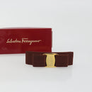 Salvatore Ferragamo Valletta Hair clip metal Brown Gold Auth BA13852V-13