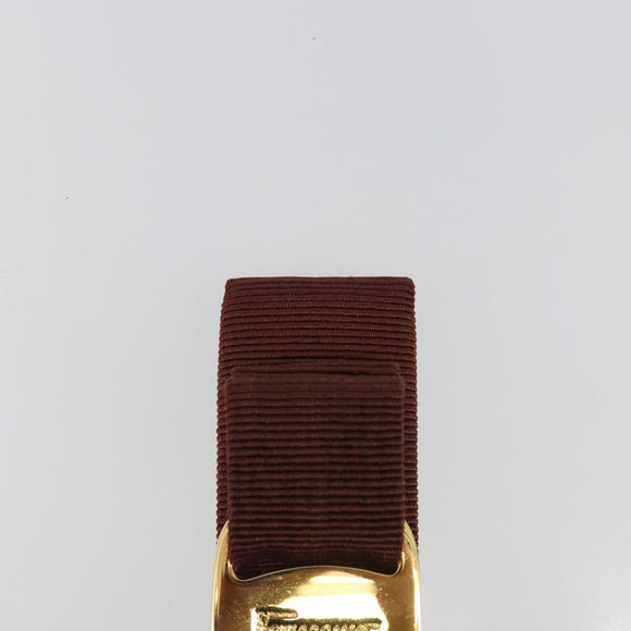 Salvatore Ferragamo Valletta Hair clip metal Brown Gold Auth BA13852V