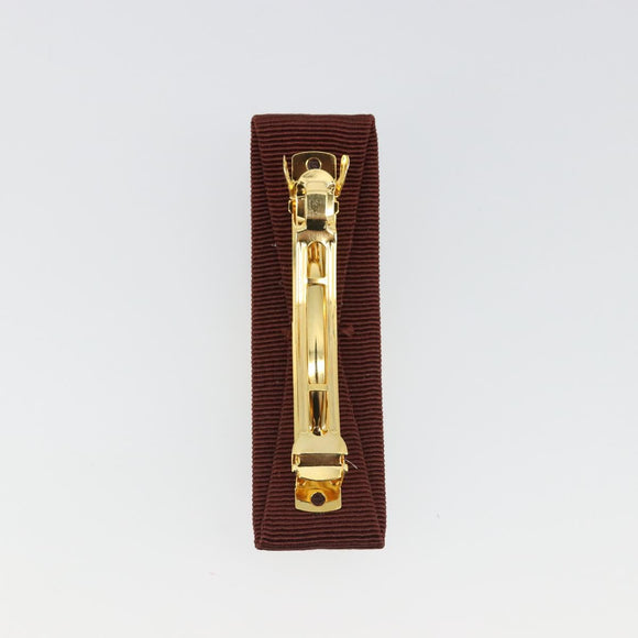 Salvatore Ferragamo Valletta Hair clip metal Brown Gold Auth BA13852V