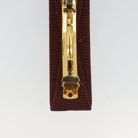 Salvatore Ferragamo Valletta Hair clip metal Brown Gold Auth BA13852V
