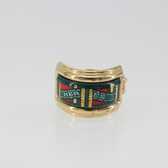 HERMES Emile Earring metal Green Auth BA13857V