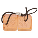 LOUIS VUITTON Hair Cube Unclean Hair Tie plastic 2 Set Orange LV Auth BA13858-11