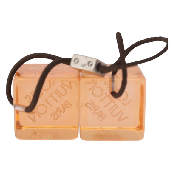 LOUIS VUITTON Hair Cube Unclean Hair Tie plastic 2 Set Orange LV Auth BA13858