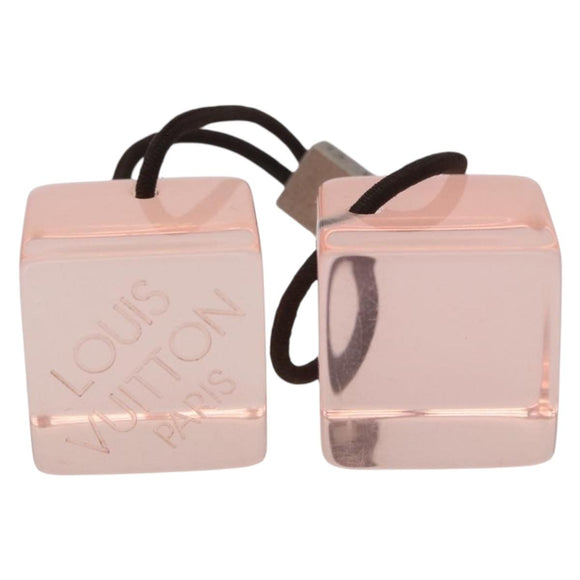LOUIS VUITTON Hair Cube Unclean Hair Tie plastic 2 Set Orange LV Auth BA13858