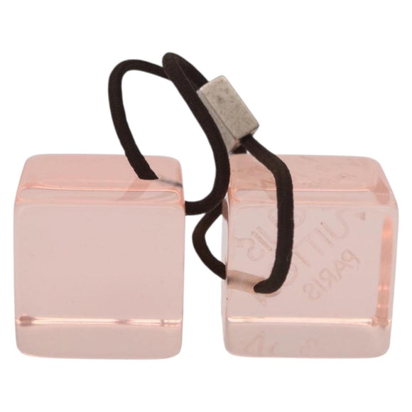 LOUIS VUITTON Hair Cube Unclean Hair Tie plastic 2 Set Orange LV Auth BA13858