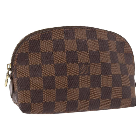 LOUIS VUITTON Damier Ebene Pochette Cosmetic PM Pouch N47516 LV Auth BA13860