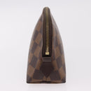LOUIS VUITTON Damier Ebene Pochette Cosmetic PM Pouch N47516 LV Auth BA13860-3