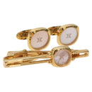 CELINE Nek Tie Pin Cuffs metal Gold Tone Auth BA13864V-1