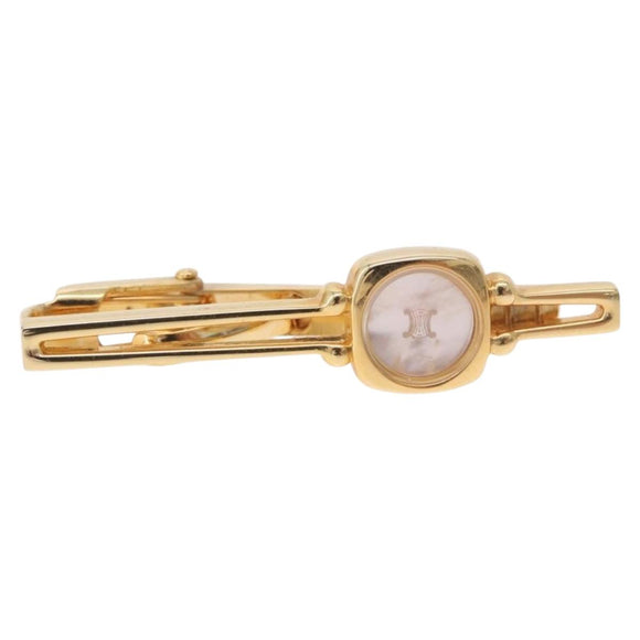 CELINE Nek Tie Pin Cuffs metal Gold Tone Auth BA13864V