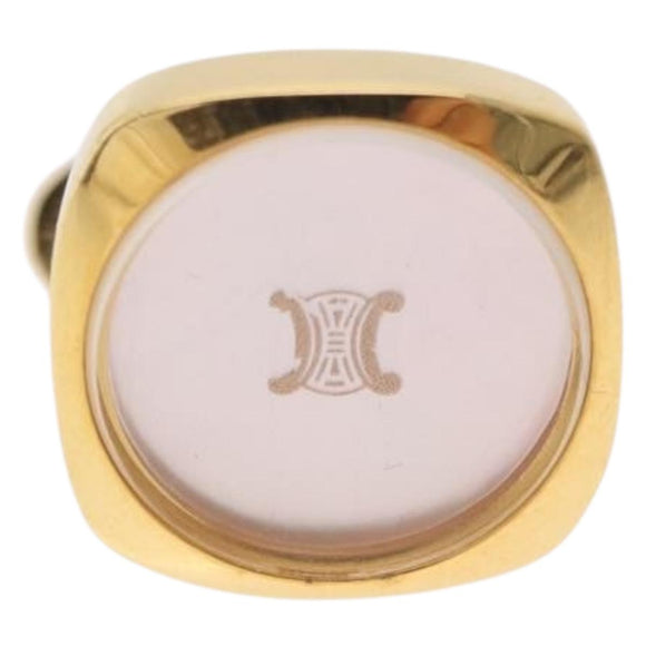 CELINE Nek Tie Pin Cuffs metal Gold Tone Auth BA13864V