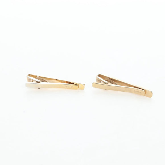 CELINE Nek Tie Pin Cuffs metal 12 Set Gold Tone Auth BA13870