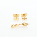 CELINE Nek Tie Pin Cuffs metal 12 Set Gold Tone Auth BA13870-9