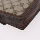GUCCI GG Supreme Web Sherry Line Pouch PVC Beige Gold Auth BA13871-15