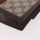 GUCCI GG Supreme Web Sherry Line Pouch PVC Beige Gold Auth BA13871-16
