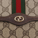 GUCCI GG Supreme Web Sherry Line Pouch PVC Beige Gold Auth BA13871-17