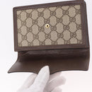 GUCCI GG Supreme Web Sherry Line Pouch PVC Beige Gold Auth BA13871-8