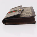 GUCCI GG Supreme Web Sherry Line Pouch PVC Beige Gold Auth BA13871-4