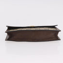 GUCCI GG Supreme Web Sherry Line Pouch PVC Beige Gold Auth BA13871-6