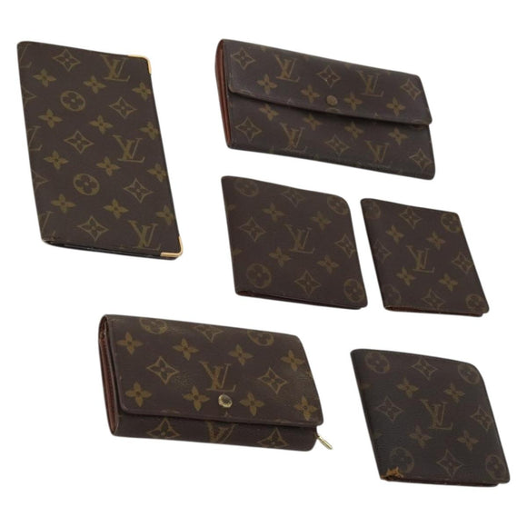 LOUIS VUITTON Monogram Wallet 6 Set LV Auth BA13872