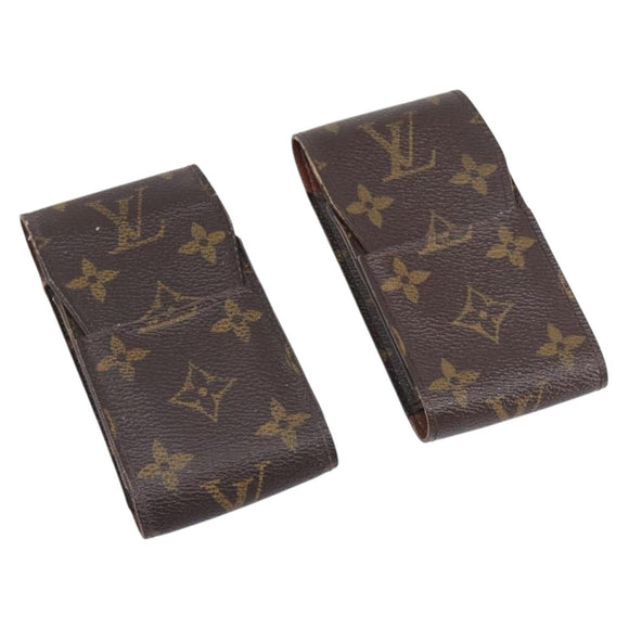 LOUIS VUITTON Monogram Etui Cigarette Case 2 Set LV Auth BA13879