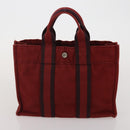 HERMES Fourre Tout Hand Bag Cotton 2 Set Red Auth BA13880-11