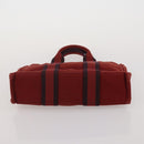 HERMES Fourre Tout Hand Bag Cotton 2 Set Red Auth BA13880-15