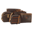 CELINE Macadam Canvas Shoulder Bag PVC Leather 5 Set Brown Auth BA13881-1