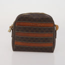 CELINE Macadam Canvas Shoulder Bag PVC Leather 5 Set Brown Auth BA13881-12