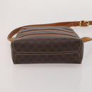 CELINE Macadam Canvas Shoulder Bag PVC Leather 5 Set Brown Auth BA13881-15