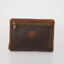 CELINE Macadam Canvas Shoulder Bag PVC Leather 5 Set Brown Auth BA13881-17