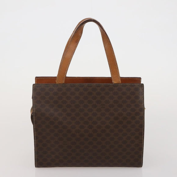 CELINE Macadam Canvas Shoulder Bag PVC Leather 5 Set Brown Auth BA13881