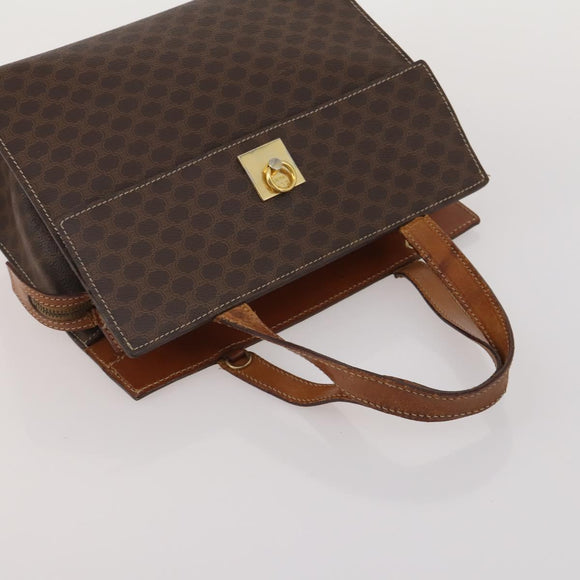 CELINE Macadam Canvas Shoulder Bag PVC Leather 5 Set Brown Auth BA13881