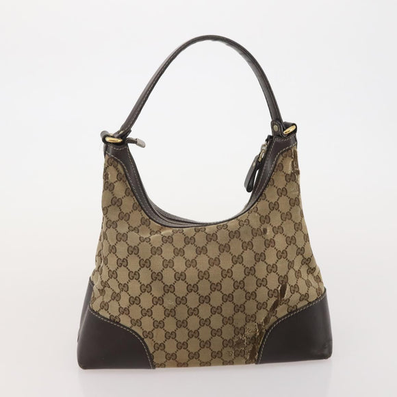 GUCCI GG Supreme Shoulder Bag PVC Nylon 4 Set Black Beige Auth BA13882