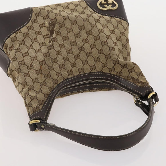 GUCCI GG Supreme Shoulder Bag PVC Nylon 4 Set Black Beige Auth BA13882