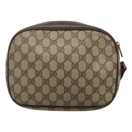 GUCCI GG Supreme Web Sherry Line Bag PVC Beige Gold 156 01 034 Auth BA1389 - 0