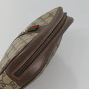 GUCCI GG Supreme Web Sherry Line Bag PVC Beige Gold 156 01 034 Auth BA1389-6