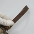 GUCCI GG Supreme Web Sherry Line Bag PVC Beige Gold 156 01 034 Auth BA1389-7