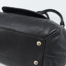 Salvatore Ferragamo Vara Ribbon Chain Hand Bag Leather Black Auth BA13892A-9