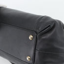Salvatore Ferragamo Vara Ribbon Chain Hand Bag Leather Black Auth BA13892A-15