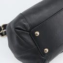Salvatore Ferragamo Vara Ribbon Chain Hand Bag Leather Black Auth BA13892A-16
