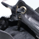 Salvatore Ferragamo Vara Ribbon Chain Hand Bag Leather Black Auth BA13892A-20