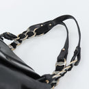 Salvatore Ferragamo Vara Ribbon Chain Hand Bag Leather Black Auth BA13892A-8