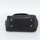 Salvatore Ferragamo Vara Ribbon Chain Hand Bag Leather Black Auth BA13892A-5