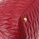 Miu Miu Matelasse Hand Bag Leather 2way Red Gold Auth BA13893V-17
