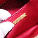 Miu Miu Matelasse Hand Bag Leather 2way Red Gold Auth BA13893V-21
