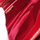 Miu Miu Matelasse Hand Bag Leather 2way Red Gold Auth BA13893V-10