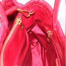 Miu Miu Matelasse Hand Bag Leather 2way Red Gold Auth BA13893V-23