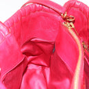 Miu Miu Matelasse Hand Bag Leather 2way Red Gold Auth BA13893V-25